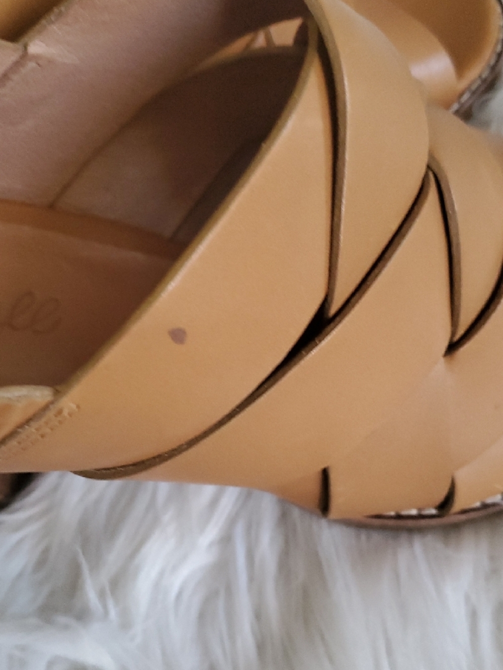 Madewell Camel/Tan Woven Leather Slingback Sandals - Picture 5 of 15